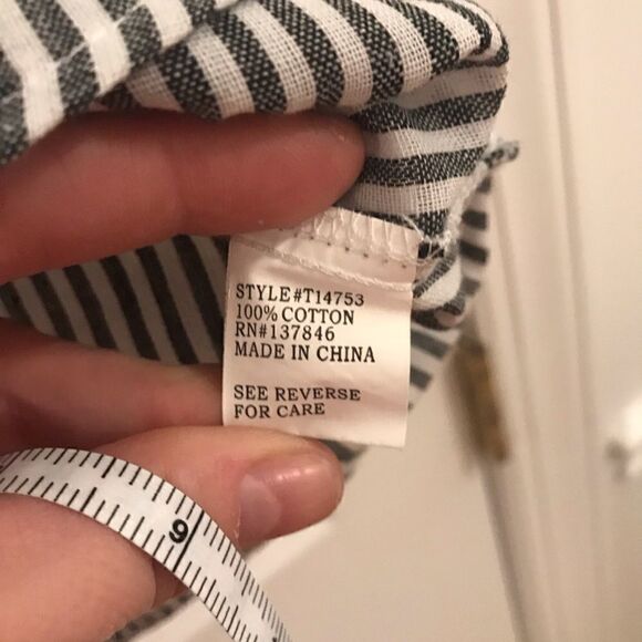 Kontrol contemporary black gray white striped top - Picture 8 of 8